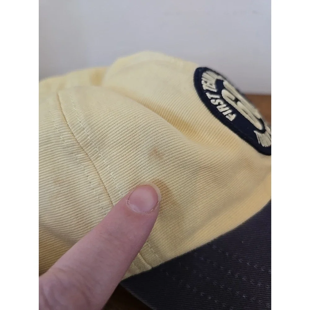 Vintage Y2K Tommy Hilfiger Mens Yellow Baseball Cap First Team All City 68 Hat